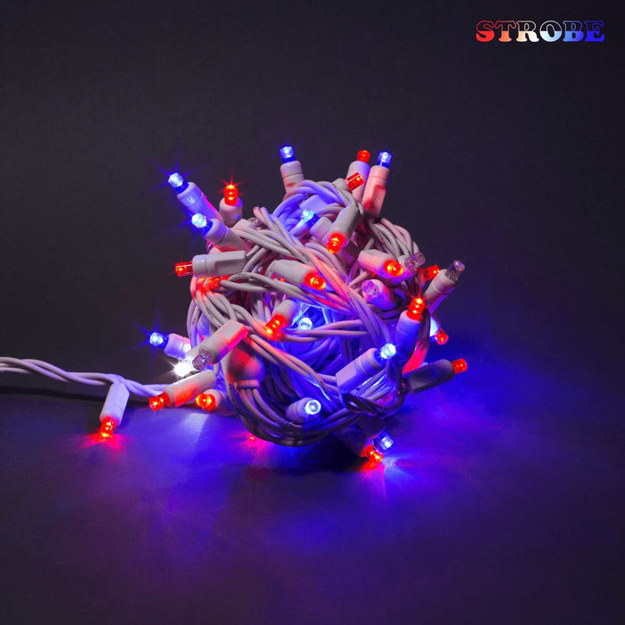 5mm Light Set 70ct Strobe Balled-4" Spacing (21') (WW) Light Sets Lights for Christmas 