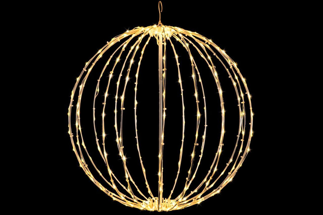 Foldable Sphere White Wire Spheres Lights for Christmas Warm White 15" 