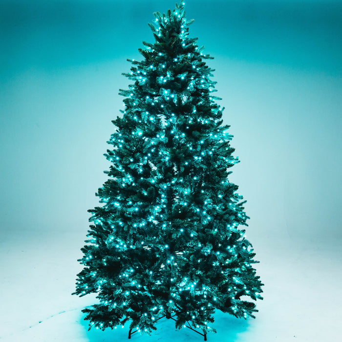 8' Noble Fir Deluxe Christmas Tree - Color Changing RGB Trees Lights for Christmas 